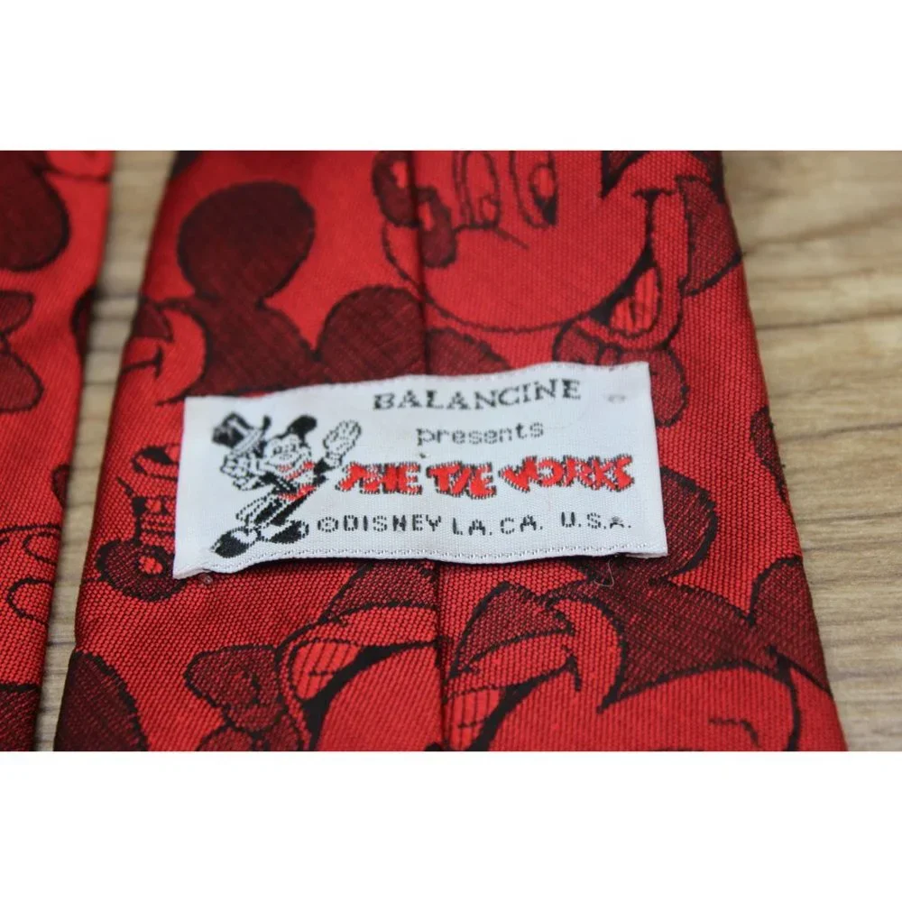 Balancine The Tie Works‎ vintage Mickey Mouse Disney red tie